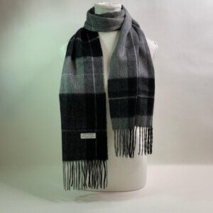 Lochmere Classic Grey & Black Plaid Scarf - Cozy Merino Wool & Cashmere Blend